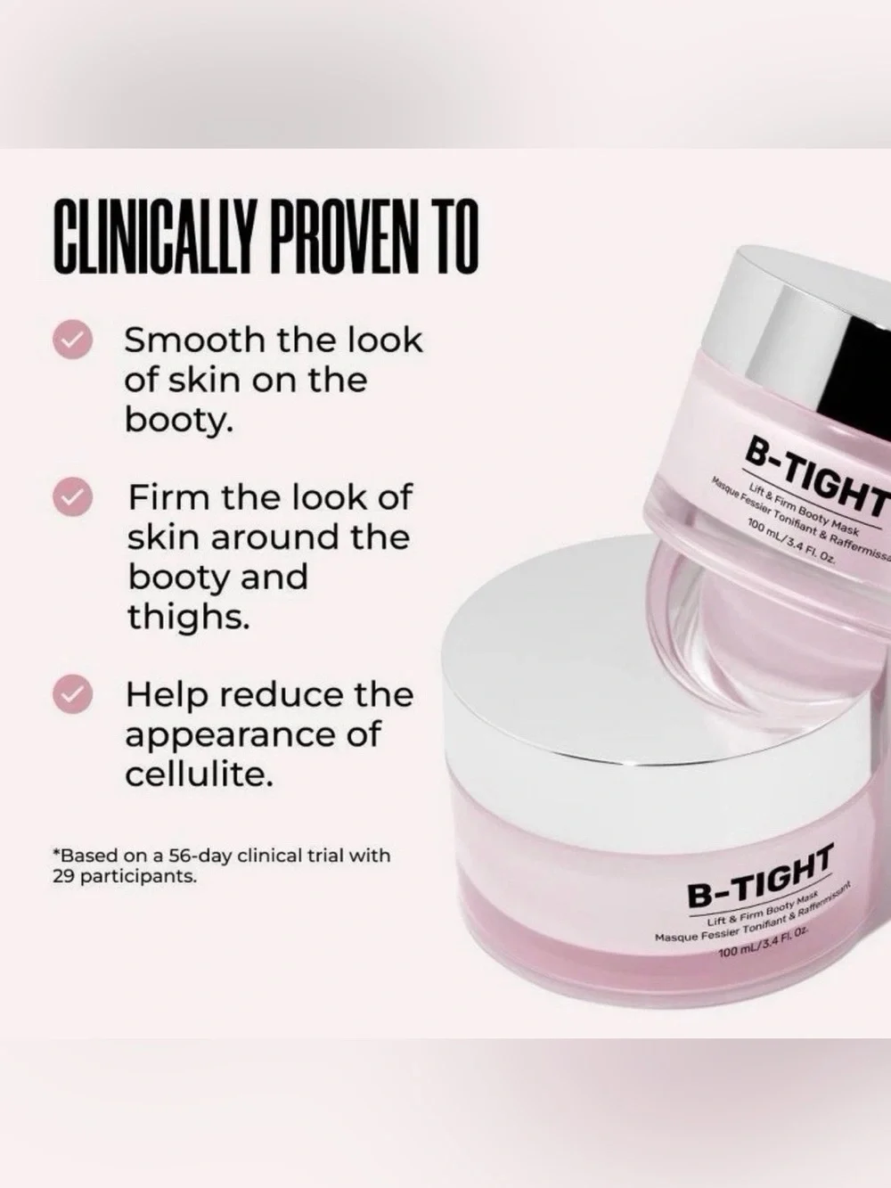 Maelys B-TIGHT Lift & Firm Booty Mask 3.4 oz / 100ml Reduce Cellulite NEW IN BOX